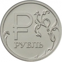 Монета 1 рубль 2014 года знак (символ) рубля